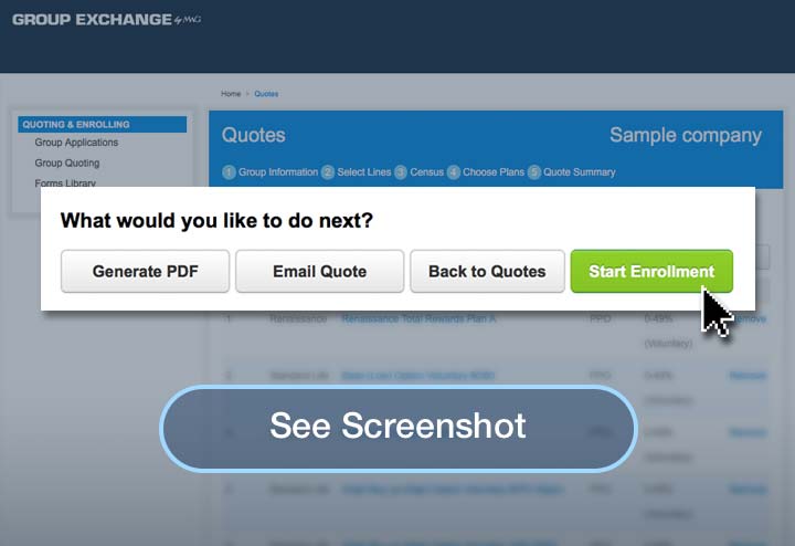 Screenshot of MWG Group Exchange